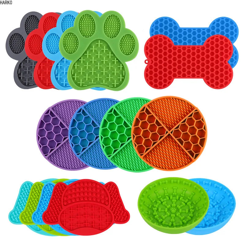 New Silicone licking pad Pet Dog Lick Pad Bath Peanut Butter Slow Eating