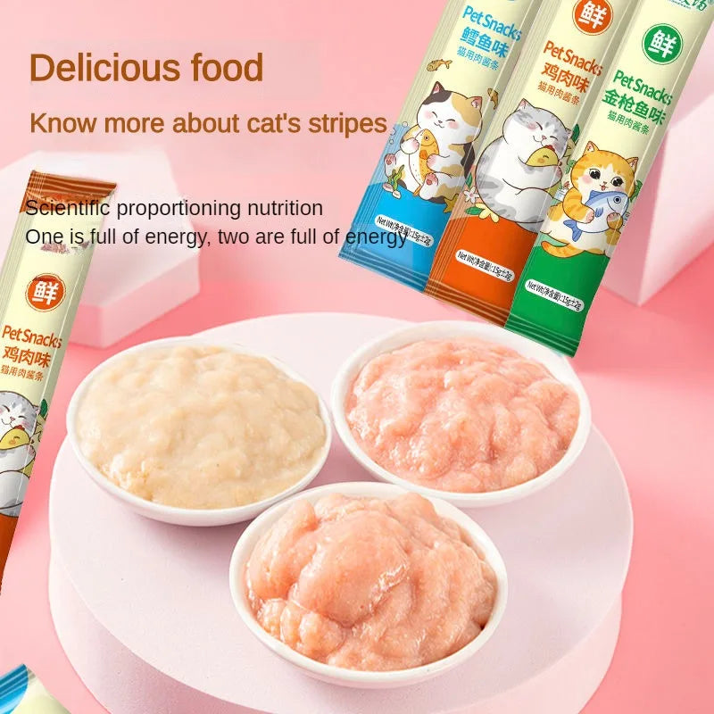 15gX50pcs Cat Snacks Cat Wet Food Chicken Tuna Cod fish Pet Wet Food