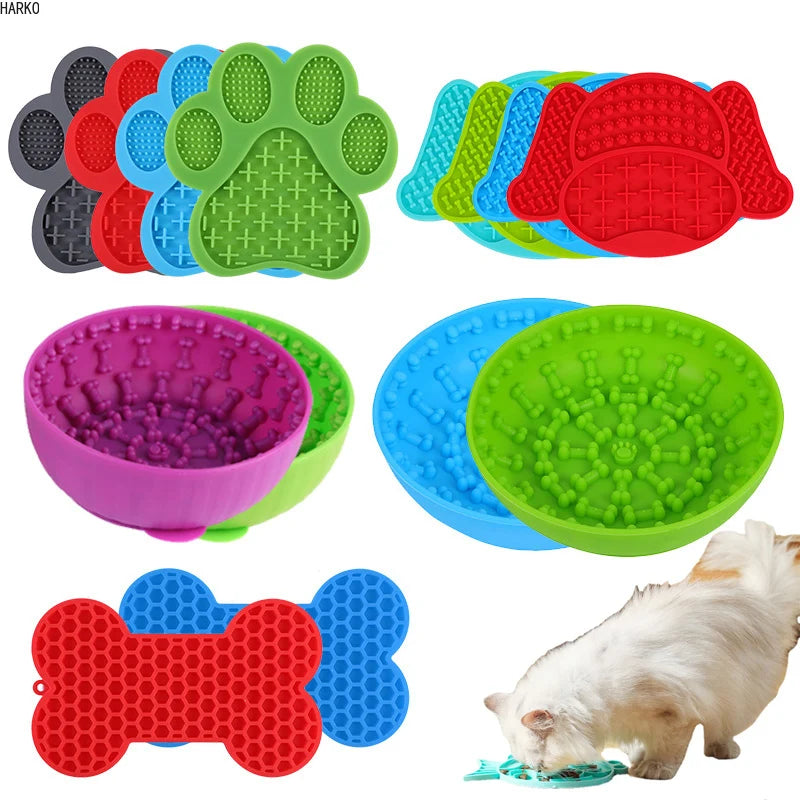 New Silicone licking pad Pet Dog Lick Pad Bath Peanut Butter Slow Eating