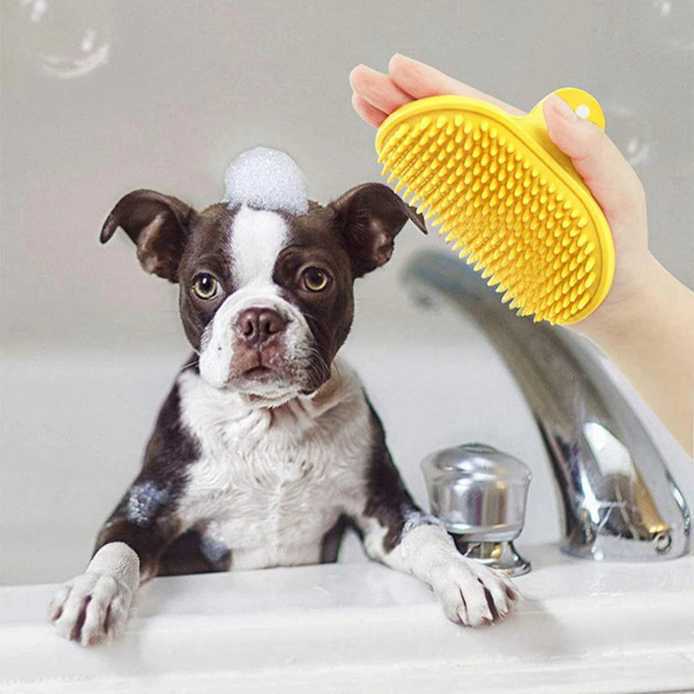 Pet Cleaning Brush Dog Cats Bath Soft Rubber