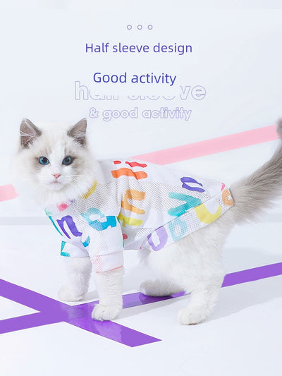 Pet Cat Anti-Lint Muppet Breathable Cool Clothes Cat