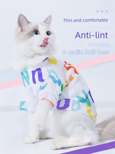 Pet Cat Anti-Lint Muppet Breathable Cool Clothes Cat