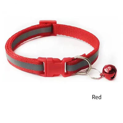 1PC Colors Reflective Breakaway Cat Collar Neck Ring Necklace Bell Pet