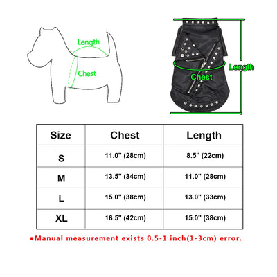 Leather Cat Jacket Warm Dogs Cat Clothes Coat Autumn Winter Pet Clothing