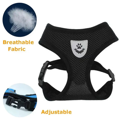 Small Large Cat Dog Harness with Lead Leash Adjustable Vest Polyester