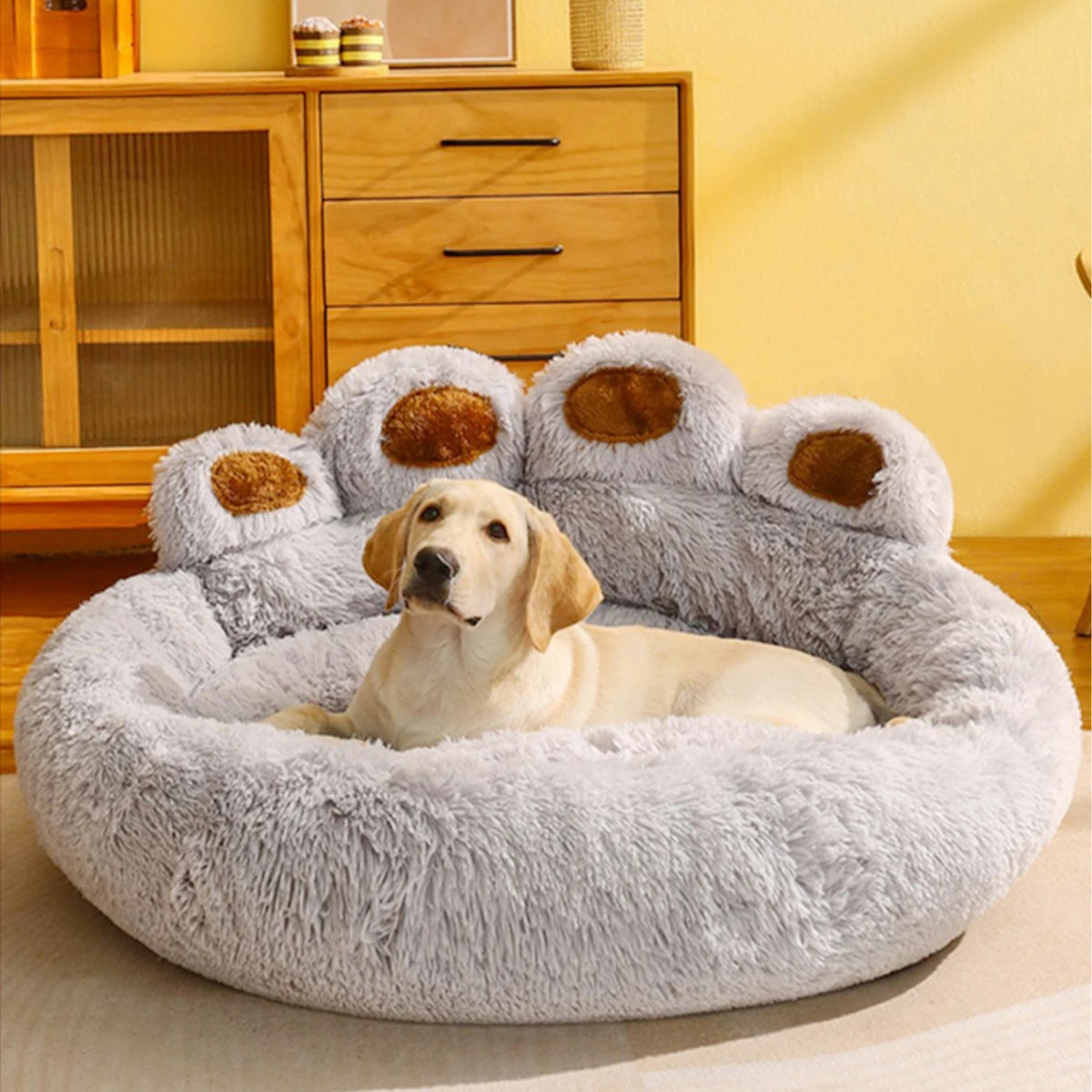 Fluffy Dog Bed Plush Kennel Accessories Pet Products Large Dogs Beds