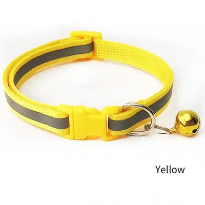 1PC Colors Reflective Breakaway Cat Collar Neck Ring Necklace Bell Pet